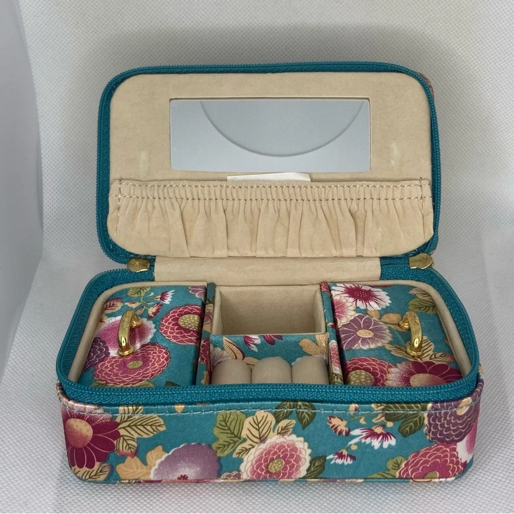 STYLE & CO BLUE ASIAN FLOWER JEWELRY BOX